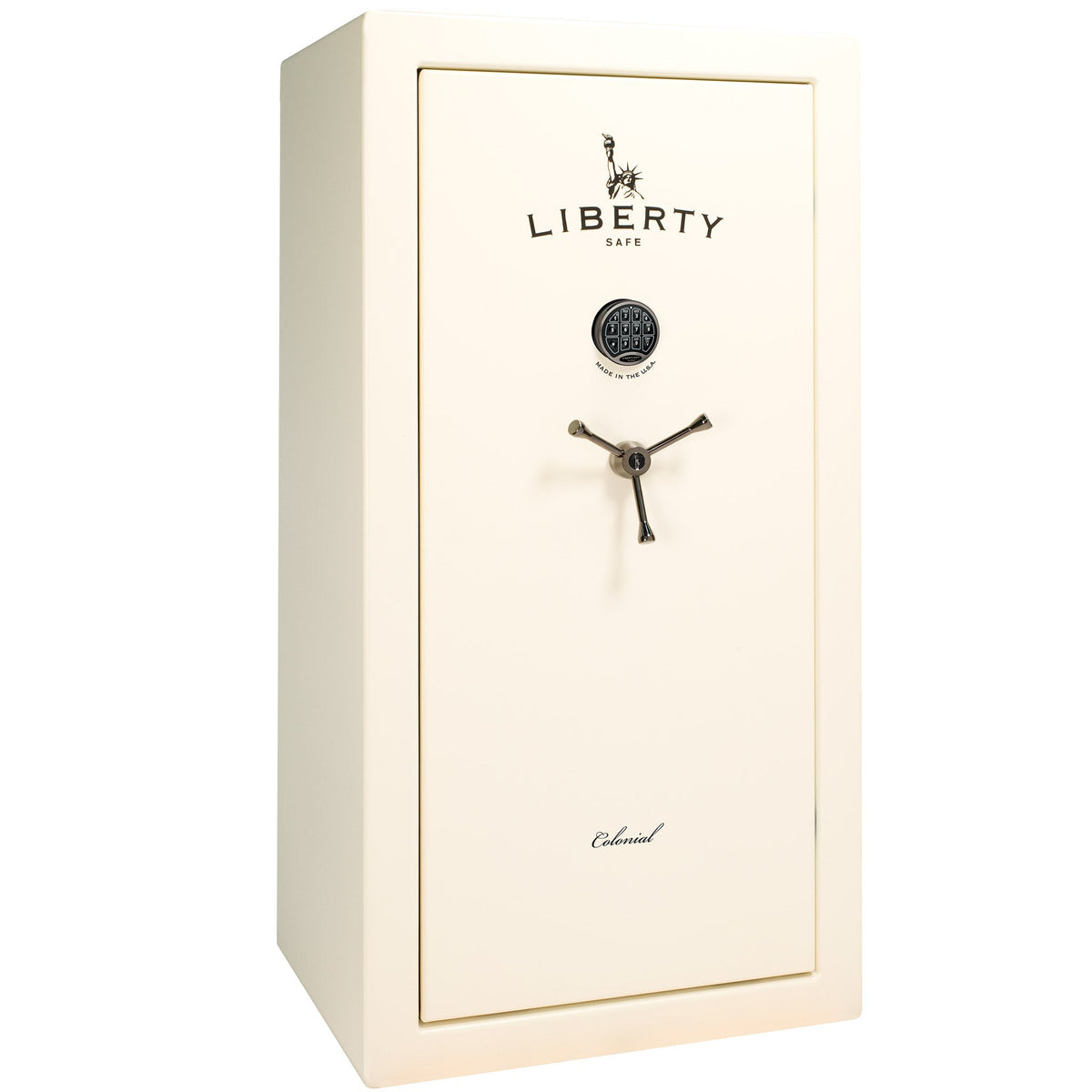 Colonial Series | Level 4 Security | 75 Minute Fire Protection | 23 PRO FLEX | DIMENSIONS: 60.5&quot;(H) X 30&quot;(W) X 22&quot;(D*) | White Gloss Black Chrome | Electronic Lock - Closed