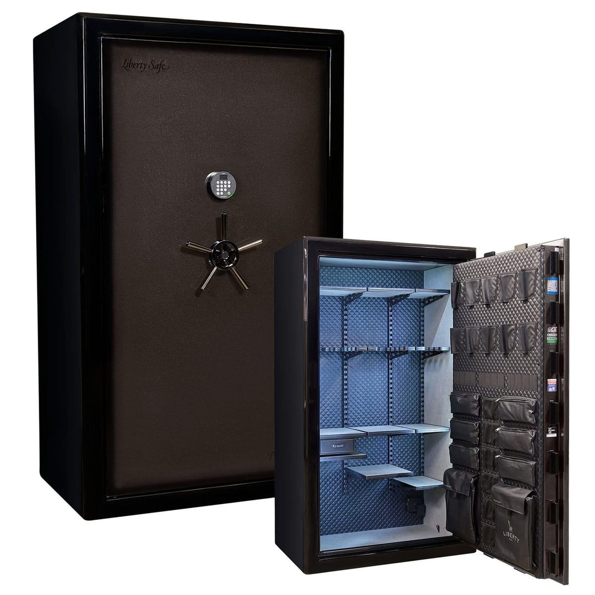 Presidential 50 / Two-Tone Charcoal Gloss / Diamond Stitched Faux Leather / Black Chrome