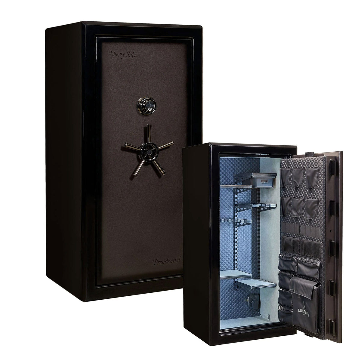 Presidential 25 / Two-Tone Charcoal Gloss / Diamond Stitched Faux Leather / Black Chrome